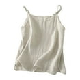 thumbnail image 1 of frariair Linen Tops for Women Cotton Camisole Spaghetti Strap Loose Fit Tank Top Summer Casual Sleeveless Shirts Beige, 1 of 7