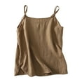 thumbnail image 1 of frariair Linen Tops for Women Cotton Camisole Spaghetti Strap Loose Fit Tank Top Summer Casual Sleeveless Shirts Khaki, 1 of 7