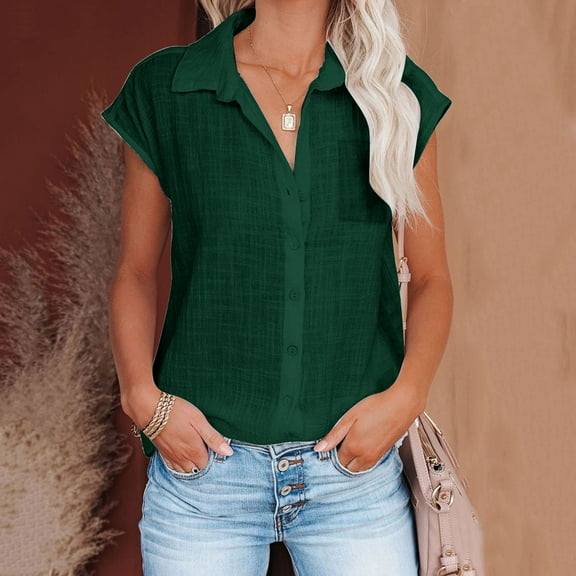 frariair ​Loose Fit Blouse Featuring Breathable Natural Fabric And Functional Pocket Design For Office To Weekend Versatility​ Green