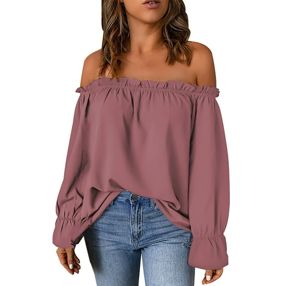 frariair ​Off-Shoulder Glam Pullover Featuring Chiffon Fabric Perfect For Date Nights And Cocktail Parties​ Pink