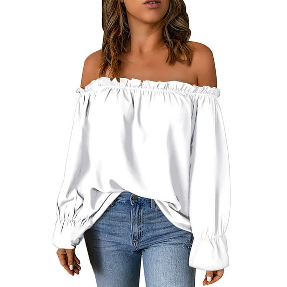 frariair ​Off-Shoulder Glam Pullover Featuring Chiffon Fabric Perfect For Date Nights And Cocktail Parties​ White