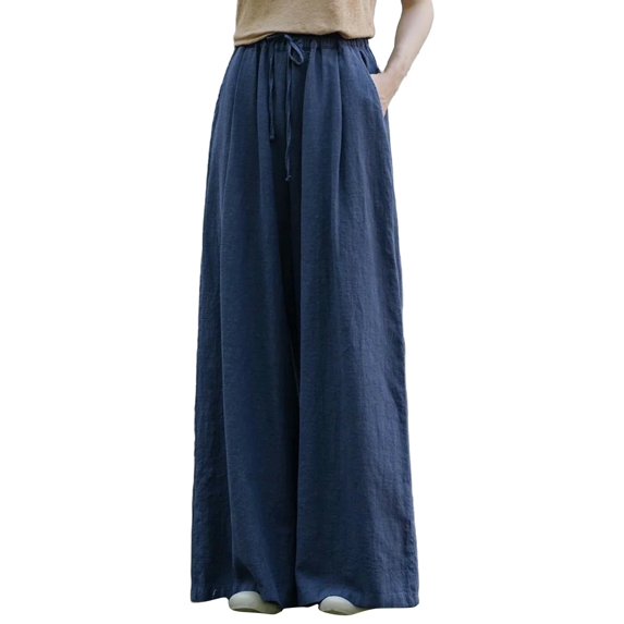 frariair Pant for women Women's Cotton And Linen Women's Spring And Autumn Linen Literary Loose And Versatile Casual Sports Long Pants Summer Navy