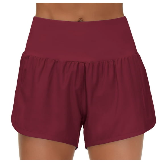 frariair Performance Workout Shorts For Women Moisture Wicking Running Gear With Inner Liner And Waist Storage Wine