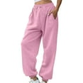 thumbnail image 1 of frariair ​Plush Lined Warm Sweatpants For Women Elastic Cuff Winter Joggers With Side Pockets Outdoor Cold Weather Pants​ Pink, 1 of 4