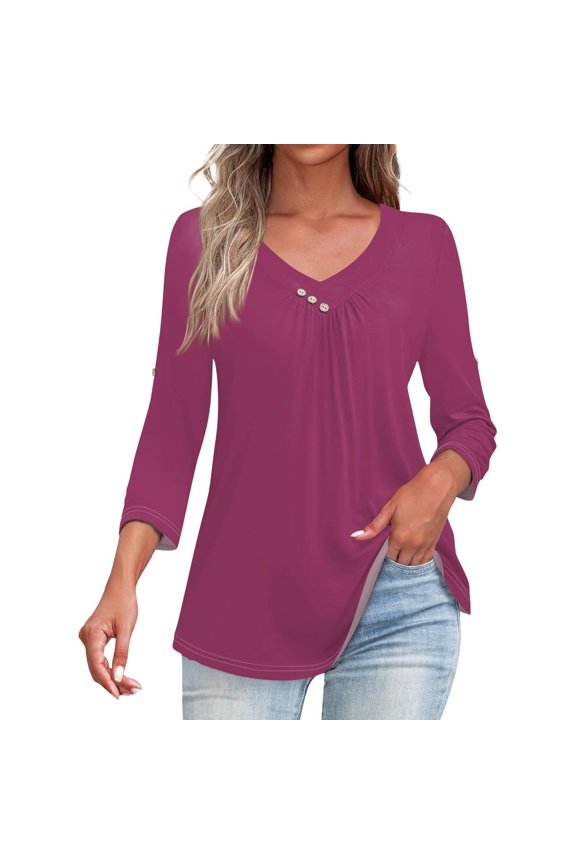 Relaxed Fit Blouse Featuring Button Details And Lightweight Material Perfect For Layering And Seasonal Adaptability Dark Blue