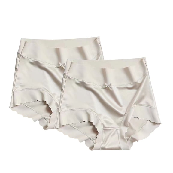 frariair Seamless Underwear for Women Premium Satin Ice Silk High Waist Shaping Briefs Pantie No Show Panties