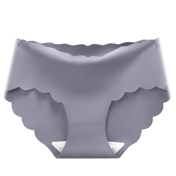 frariair Seamless Underwear for Women Solid Color Cotton Crotch Breathable Ice Silk Thin Mid Waist Shapewear for Women