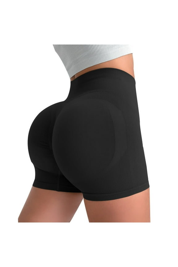 Shorts for women Women Workout Impact Shorts 4.5" Scrunch Butt Lifting Gym Shorts Booty Biker Shorts Black 1 PC