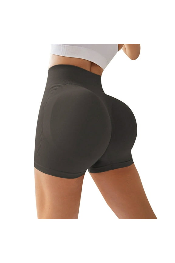 Shorts for women Women Workout Impact Shorts 4.5" Scrunch Butt Lifting Gym Shorts Booty Biker Shorts Gray 1 PC