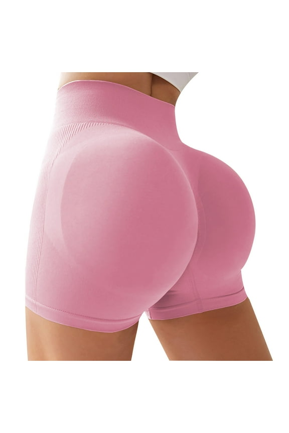 Shorts for women Women Workout Impact Shorts 4.5" Scrunch Butt Lifting Gym Shorts Booty Biker Shorts Pink 1 PC