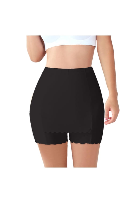 Silk Touch Anti-Chafing Slip Shorts For Dresses Traceless Comfort Invisible Undergarment Women's Seamless Safety Shorts Black