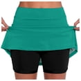 thumbnail image 1 of frariair Skorts for Woman Women's Pocket Pants Solid Mid Waist Culottes Short Skirts Skinny Green, 1 of 6