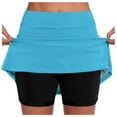 thumbnail image 1 of frariair Skorts for Woman Women's Pocket Pants Mid Waist Culottes Short Skirts Skinny Sky Blue, 1 of 6