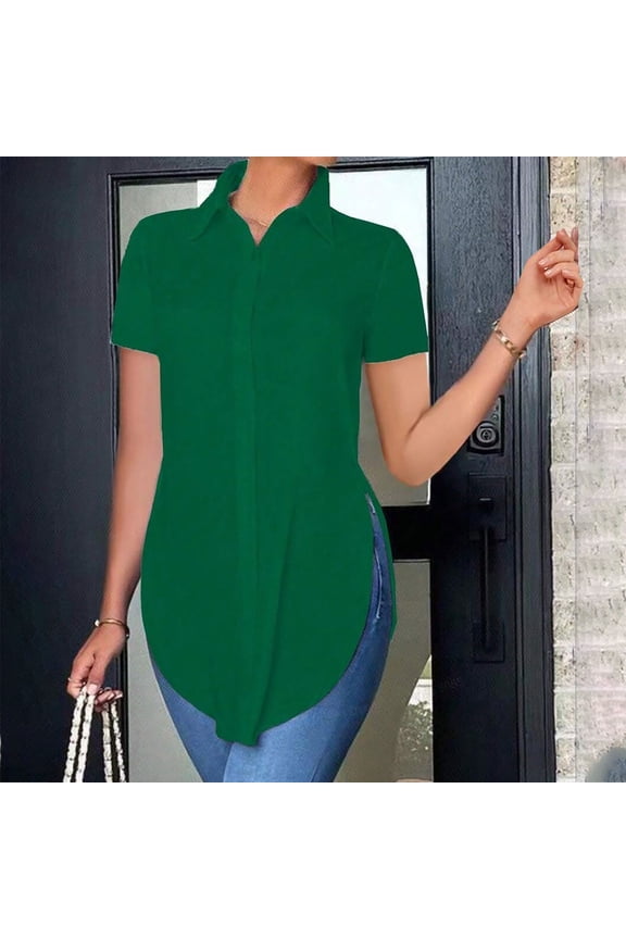 Slim Fit Professional Top Featuring Breathable Blend Perfect For Conference Meetings And Client Luncheons Green