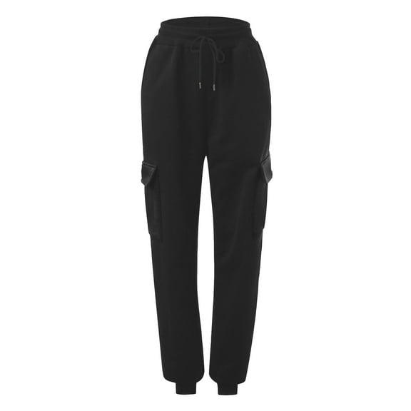 frariair Straight Leg Pants for Women Thin High Waisted Loose Sweatpants Comfortable With Pockets Casual Black