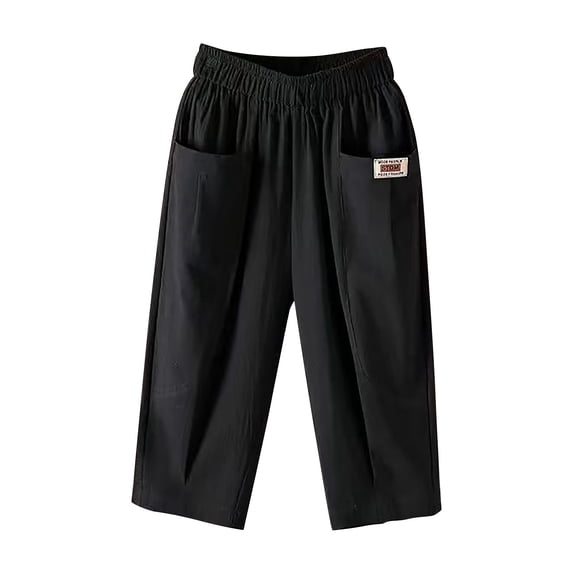 frariair Summer Cropped Harem Pants for Women High Waist Cotton Linen Blend Elastic Waist Casual Beach Capri Shorts Black