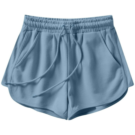 frariair Ultra Soft Lounge Sweat Shorts For Women High Waist Comfort Fleece Casual Summer Shorts With Pockets Home Outfit Blue