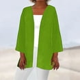 thumbnail image 1 of frariair Vintage Inspired 3/4 Sleeve Duster Coat With Flowy Silhouette Perfect For Beach Cover-Ups And Casual Chic Style Green, 1 of 5