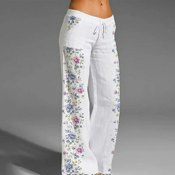 frariair Wide Leg Pants for Womens Palazzo High Waisted Pant Smocked Pleated Loose Fit Casual Trousers White