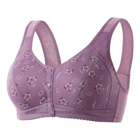 frariair Wireless Bras for Women Push Up Seamless Sexy Lace Front Button Shaping Cup Adjustable Shoulder Strap Large Size Bras