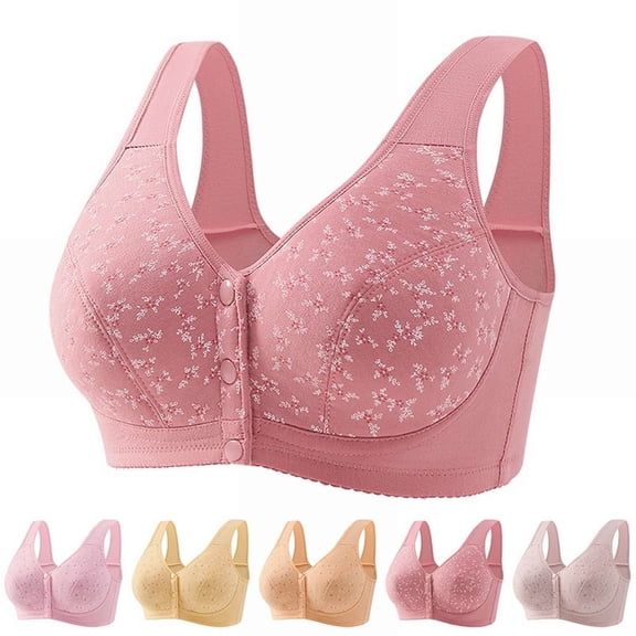 frariair Wireless Bras for Women Support Lift Front Button Shaping Cup Adjustable Shoulder Strap Large Size Bras
