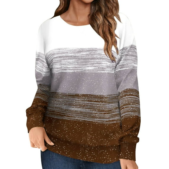 frariair Women's Autumn And Winter New Casual Loose Striped Long Sleeve Versatile Pullover Sweater Junior Vintage Sweater Wear Women