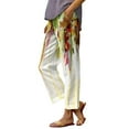 thumbnail image 1 of frariair Women's Breathable Linen-Like Casual Pants For Beach Vacation Summer Outfits Beige, 1 of 3