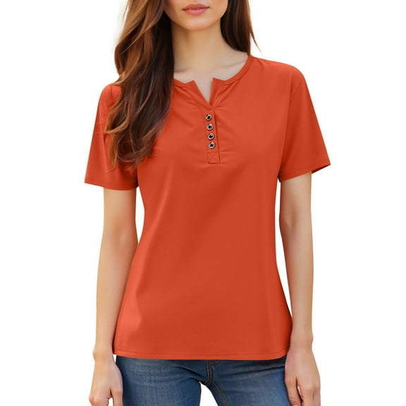 frariair Women's Color Block Casual Tee With Stretch Fabric For All-Day Comfort Red