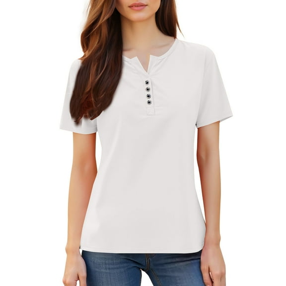 frariair Women's Color Block Casual Tee With Stretch Fabric For All-Day Comfort White