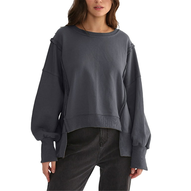 Loose And Irregular Pure Color Hoodies Loose And Irregular Pure Color Hoodies