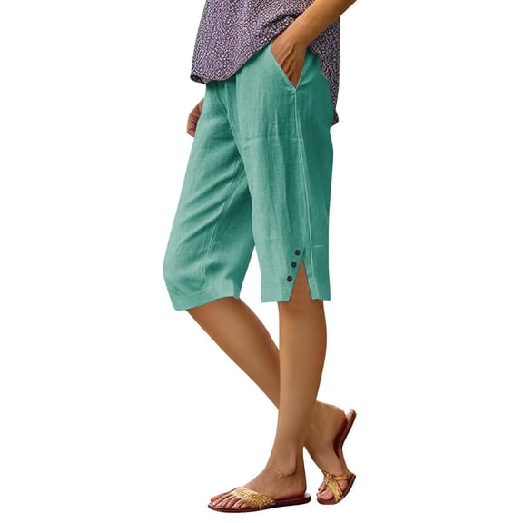 frariair Women's Extended Size Natural Fiber Lounge Shorts With Flattering Ruched Waist Detail And Roomy Pockets For Full Figure Comfort Sky Blue