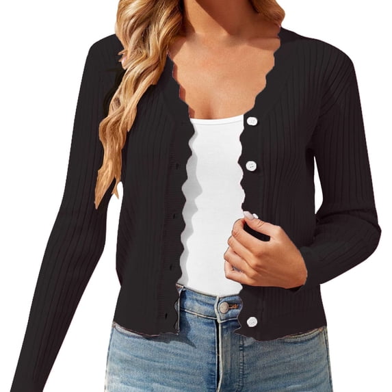 frariair Women's Fashion Knitted Top Layer With Short Length And Soft Material Perfect For Cooler Seasons And Office Ready Looks Black