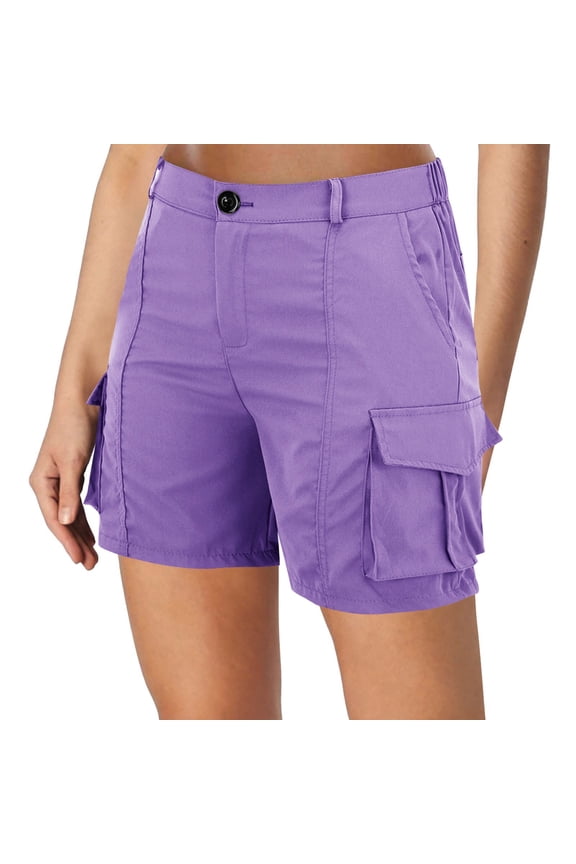 Women's Field Repair Ready Work Shorts With 10 Point Utility System And Industrial Snag Proof Fabric For Hands On Projects Purple