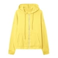 thumbnail image 1 of frariair Women's Full Zip Lightweight Hooded Jacket Oversized Fleece Sweatshirt With Pockets For Workout Casual Yellow XXXL, 1 of 4