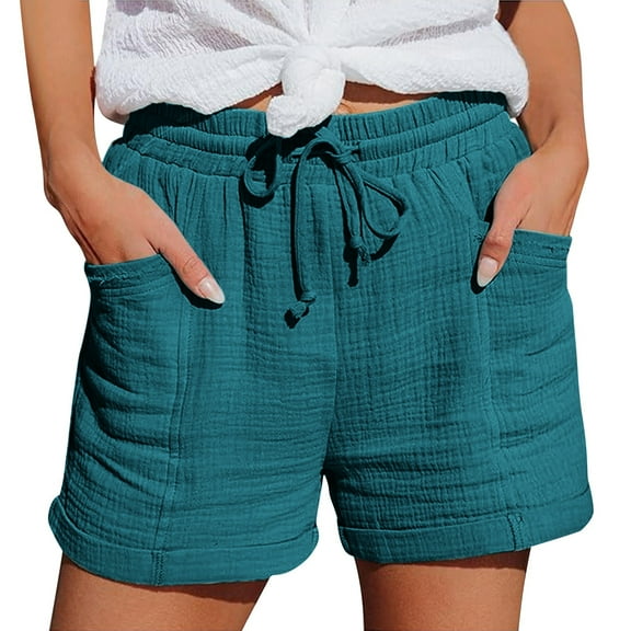 frariair ​Women's Light Neutral Casual Shorts Breathable Linen Feel Lounge Athletic Comfort Shorts For Warm Seasons​ Silver