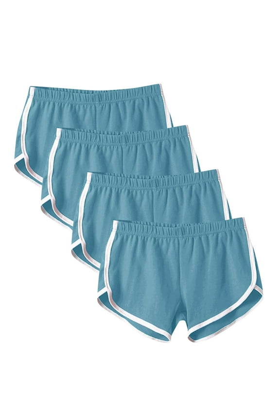 Women's Multipack Dolphin Hem Workout Shorts Summer Activewear Stretchy Soft Lounge Essential Value Bundle Short Sets Blue