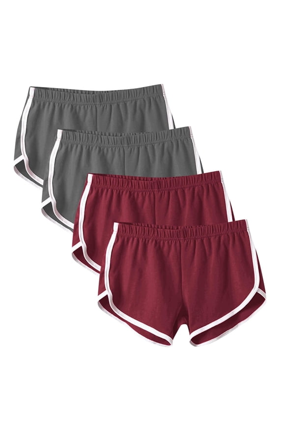 Women's Multipack Dolphin Hem Workout Shorts Summer Activewear Stretchy Soft Lounge Essential Value Bundle Short Sets Hot Pink