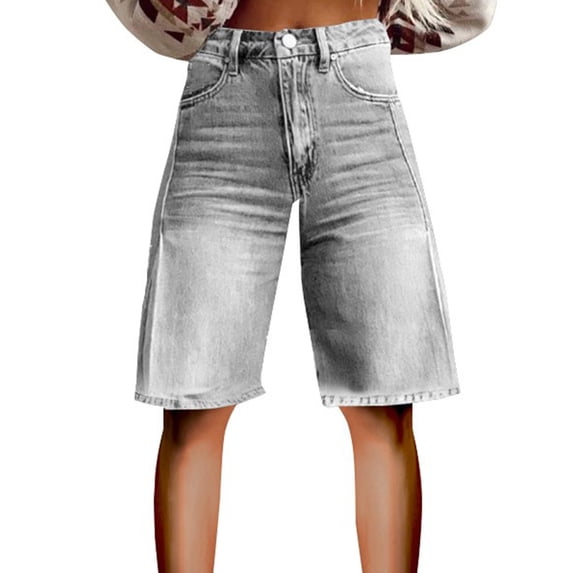 frariair Women's Retro Wide Leg Distressed Jeans For Casual Streetwear White