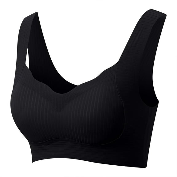frariair Women's Seamless Lift Wireless Bras for Natural Contouring Black