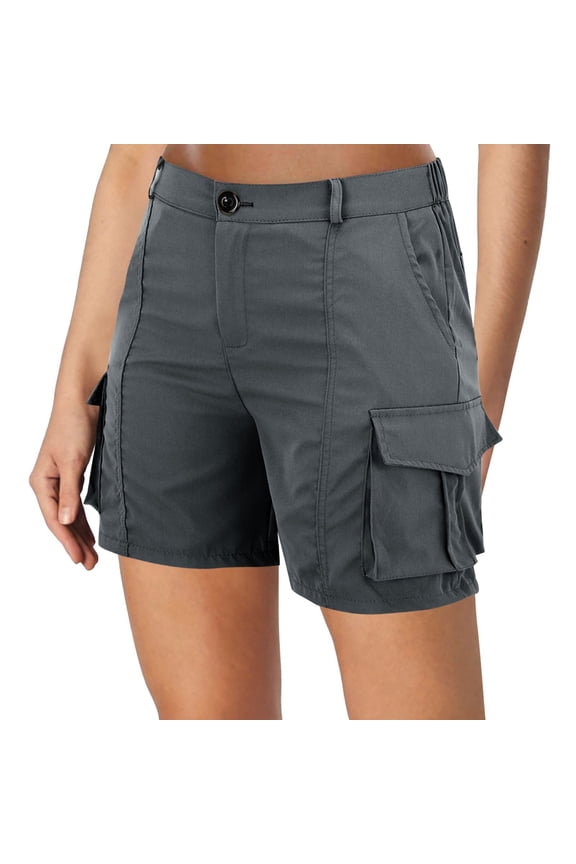 ​Women's Technical Outdoor Utility Shorts With Abrasion Resistant Construction And Gear Attachment Points For Field Research​ Dark Gray