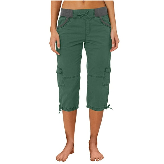 frariair ​Women's Thin Cropped Overalls With Functional Tool Pockets And Breathable Fabric For Summer Exploration​ Green