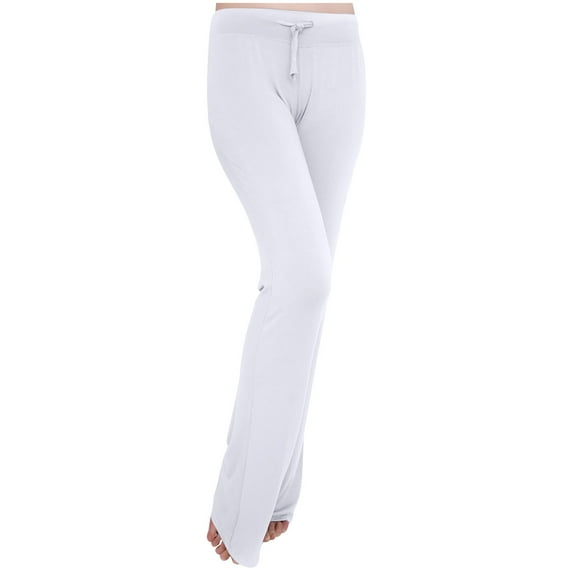 frariair Womens Yoga Pants with Pockets Plus Size Flare Leg Leggings Stretchy High Waisted Bootcut Wide Leg Yoga Pant White 1 PC
