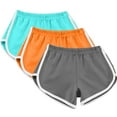 thumbnail image 1 of frariair Yoga Shorts for Women 3PC Casual Summer Sports Workout Athletic Running Gym Grey,Orange,Sky Blue, 1 of 7