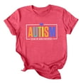 thumbnail image 1 of frariair women's t-shirts Awareness Shirt For Women I Wear Blue Tshirt Mom T Shirt Puzzle Piece Short Sleeve Tops Red, 1 of 5