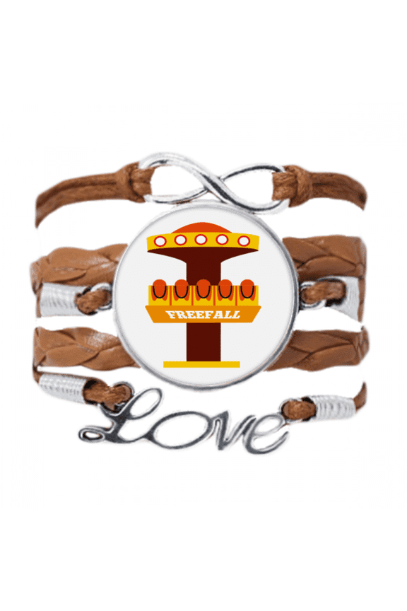 free fall amusement park colorful illustration bracelet love chain ornament wristband