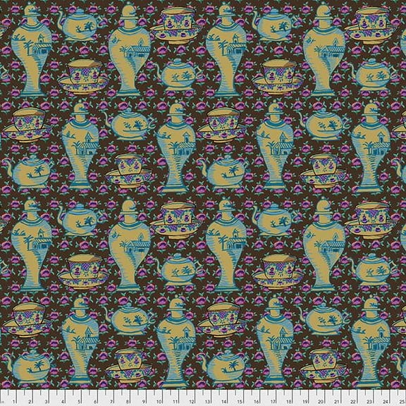 Free Spirit Fabrics Kaffe Fassett Fall 2017 Collective Brown Delft Pots