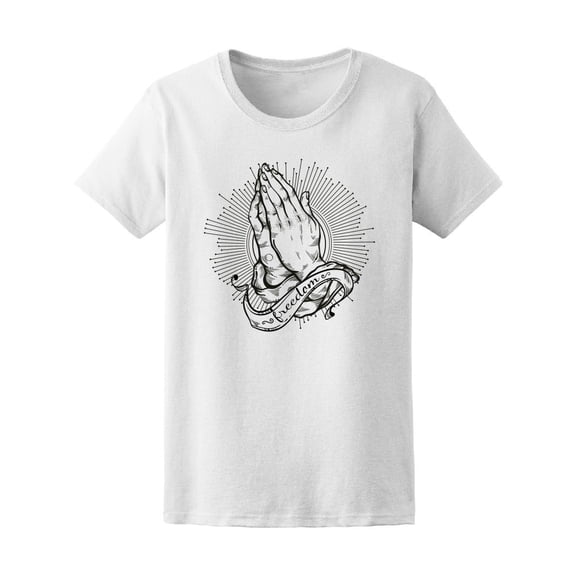 "freedom" Prayer Hands T-Shirt Men -Image by Shutterstock, Male 3X-Large
