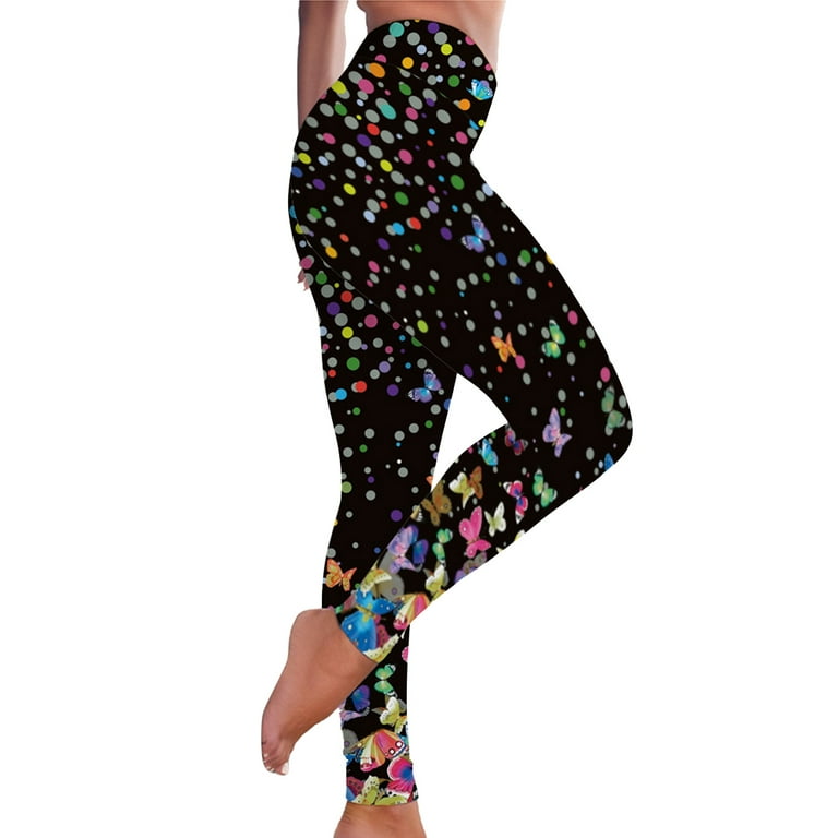 frehsky yoga pants women's fashion printed workout leggings fitness sports  gym running yoga pants pants for women black 