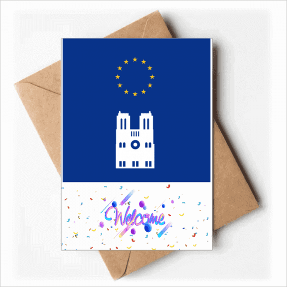 french flag eu Welcome Back Greeting Cards Envelopes Blank