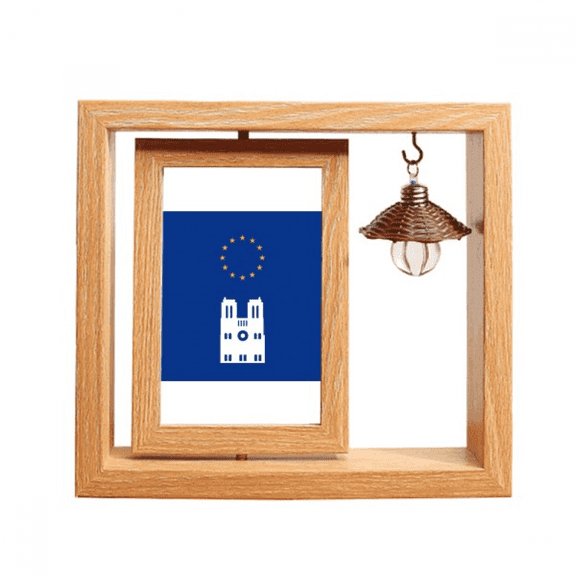 french flag eu Wooden Rotating Picture Photo Frame 4x6
